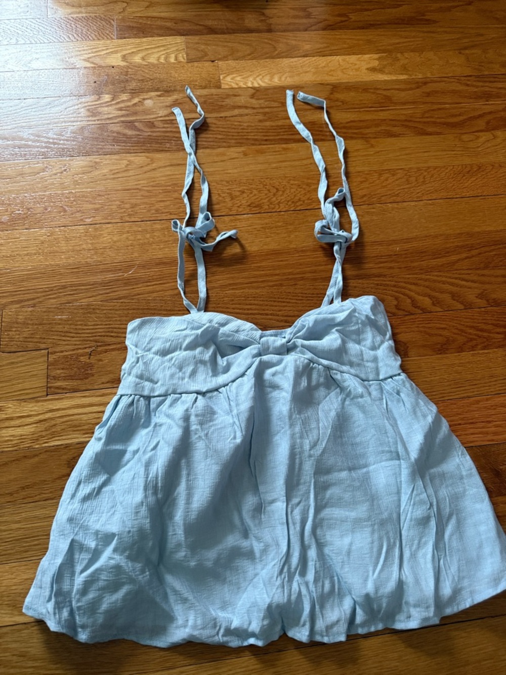 SHEIN Light Blue Tie-Shoulder Cotton Cami